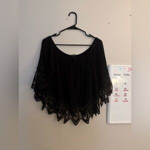 Ambiance black womens off the shoulder blouse